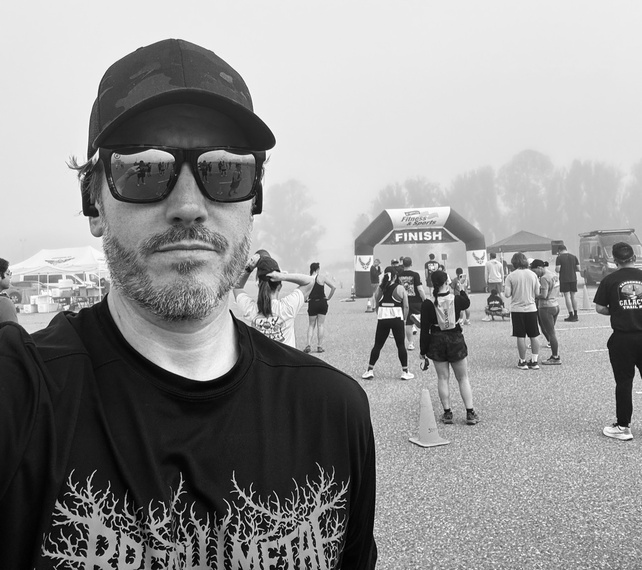 Jason in a Breath Metal shirt at the Galactic Vandenberg Trail 10K finish