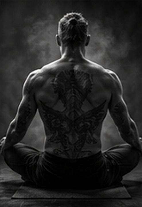 Man breathing through a deep hold